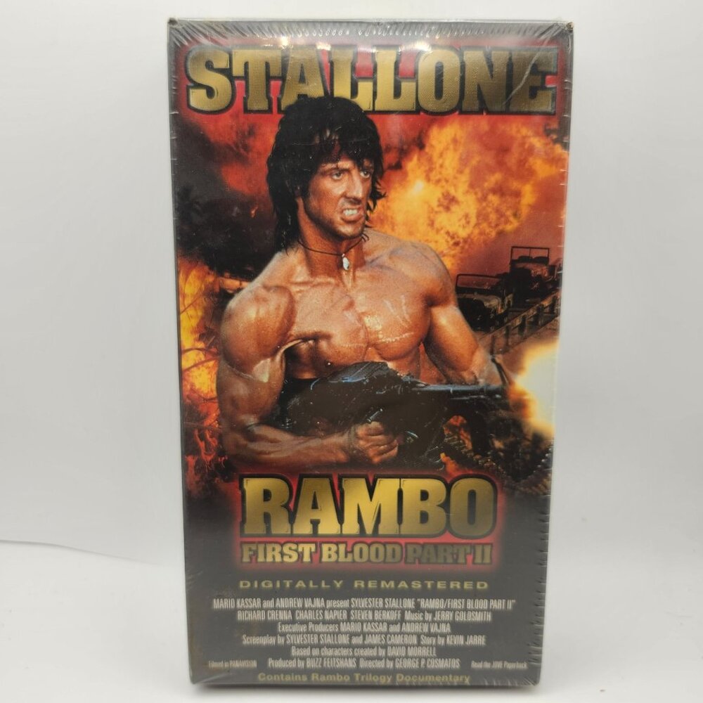 Rambo First Blood Part II 1985 Digitally Remastered VHS 1998 Sealed Stallone